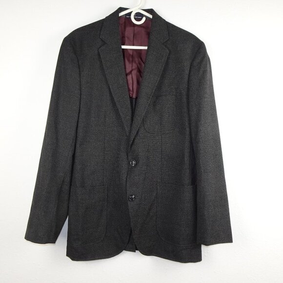 Hart Schaffner Marx Sport Jacket Men's 44R Size L Gray Executive Office Classic - Picture 1 of 8
